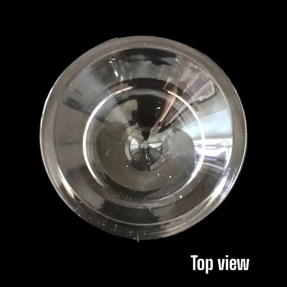 Heavy Clear Glass Crystal Paperweight Concave Hand Blown Handmade Round Vintage.